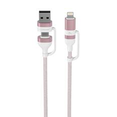 Cabin Crew USB-C/USB-A to USB-C/Lightning Magnetic Cable Pink, , scaau_hi-res