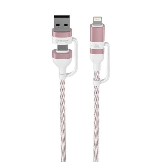 Cabin Crew USB-C/USB-A to USB-C/Lightning Magnetic Cable Pink, , scaau_hi-res