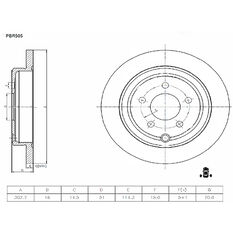 Bosch Disc Brake Rotor - Single, PBR505, , scaau_hi-res