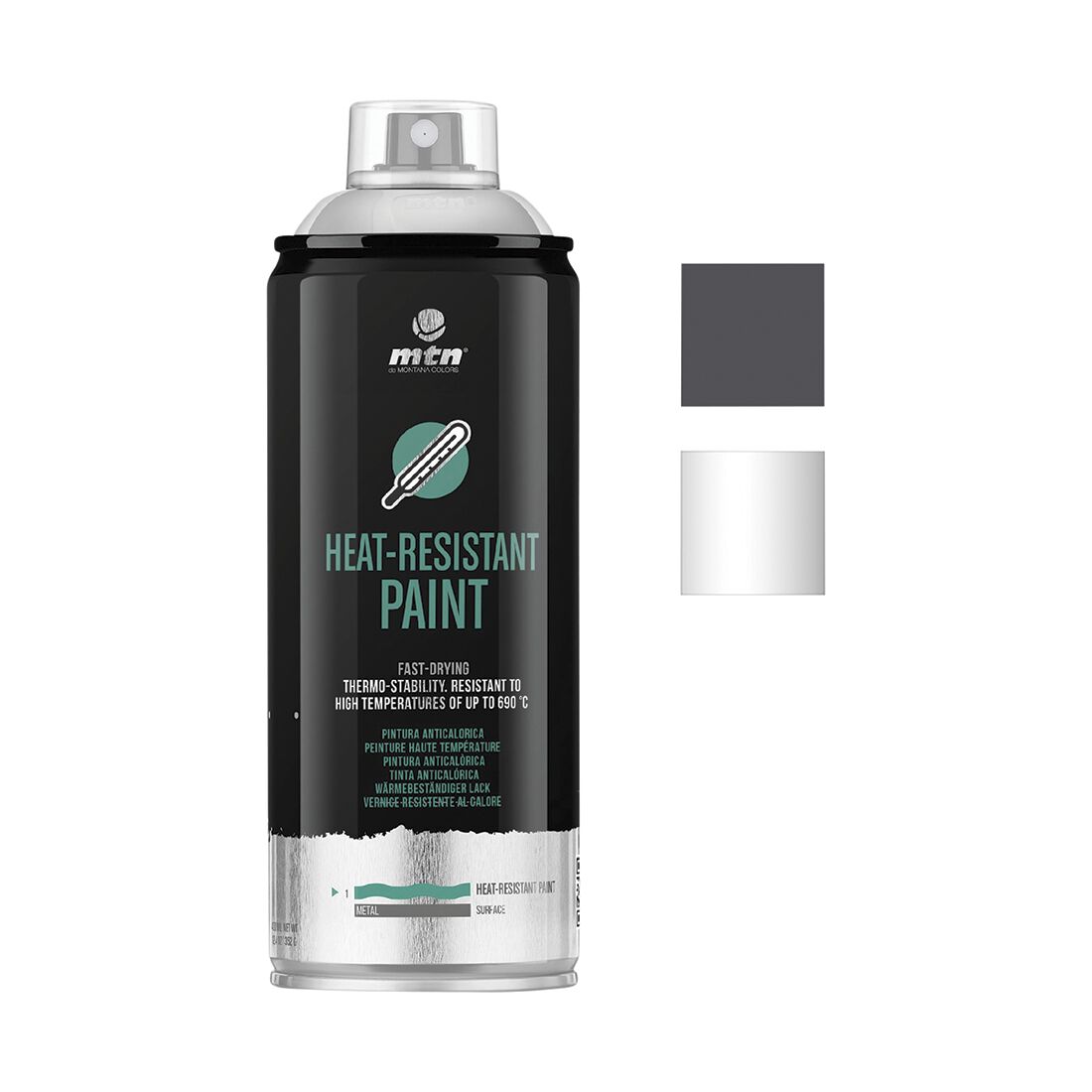 MTN Pro Silver Heat Resistant Spray Paint 400mL, , scaau_hi-res