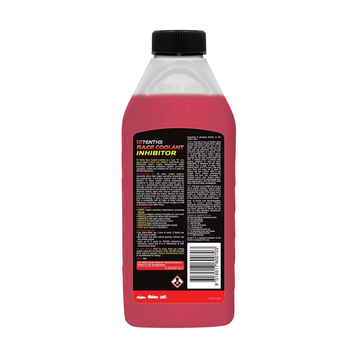 Penrite 10Tenths Race Inhibitor Concentrate Coolant - 1L, , scaau_hi-res