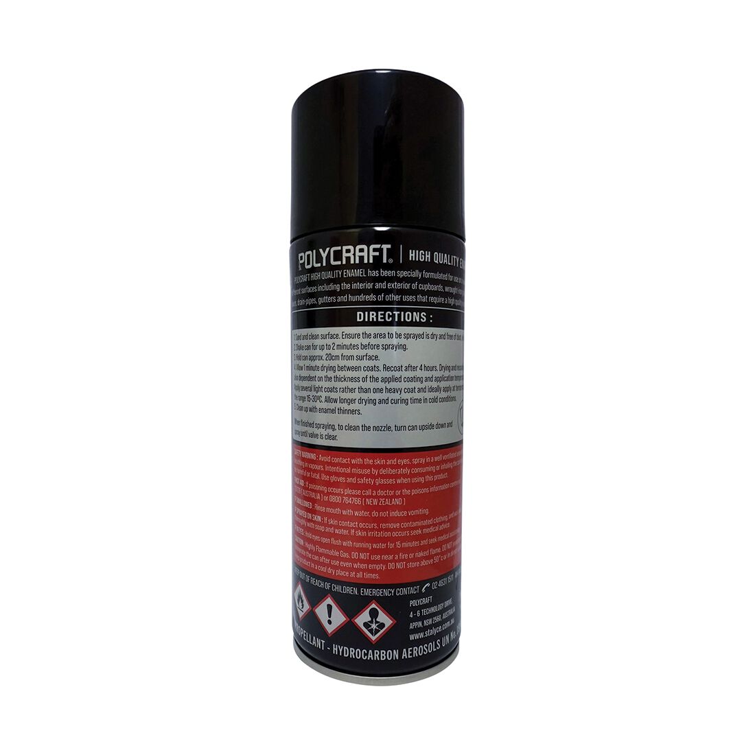 Polycraft Premium Enamel Spray Paint - Matte Black, , scaau_hi-res