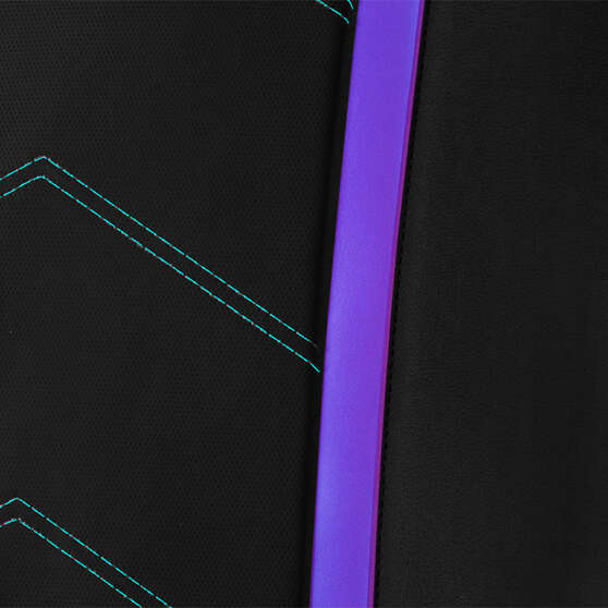 SCA Opal Leather Look Seat Covers Black/Blue Adjustable Headrests, , scaau_hi-res