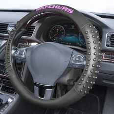 Skechers Hyper Pillar Steering Wheel Cover Black/Purple 380mm, , scaau_hi-res
