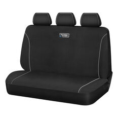 Ridge Ryder Canvas Seat Cover Black/Grey Piping Adjustable Headrests Rear Seat 06H, , scaau_hi-res