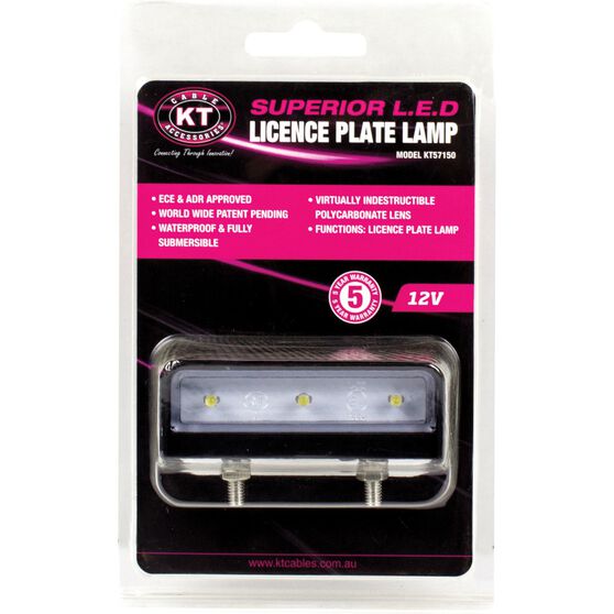 KT Cables Licence Plate Lamp - LED, White, 12V, , scaau_hi-res