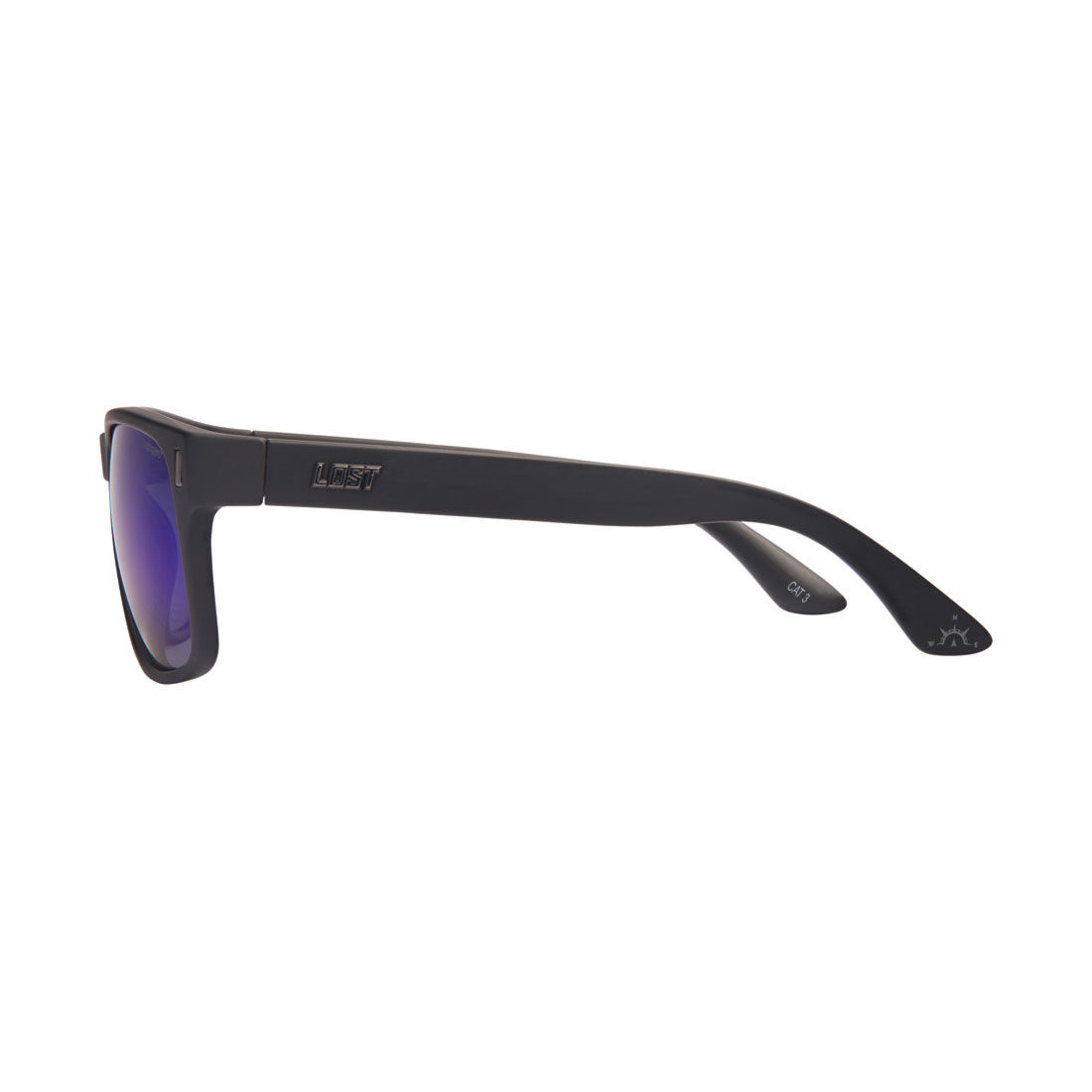LOST Sunglasses Defender Mirror Polarised Matte Black Blue, , scaau_hi-res