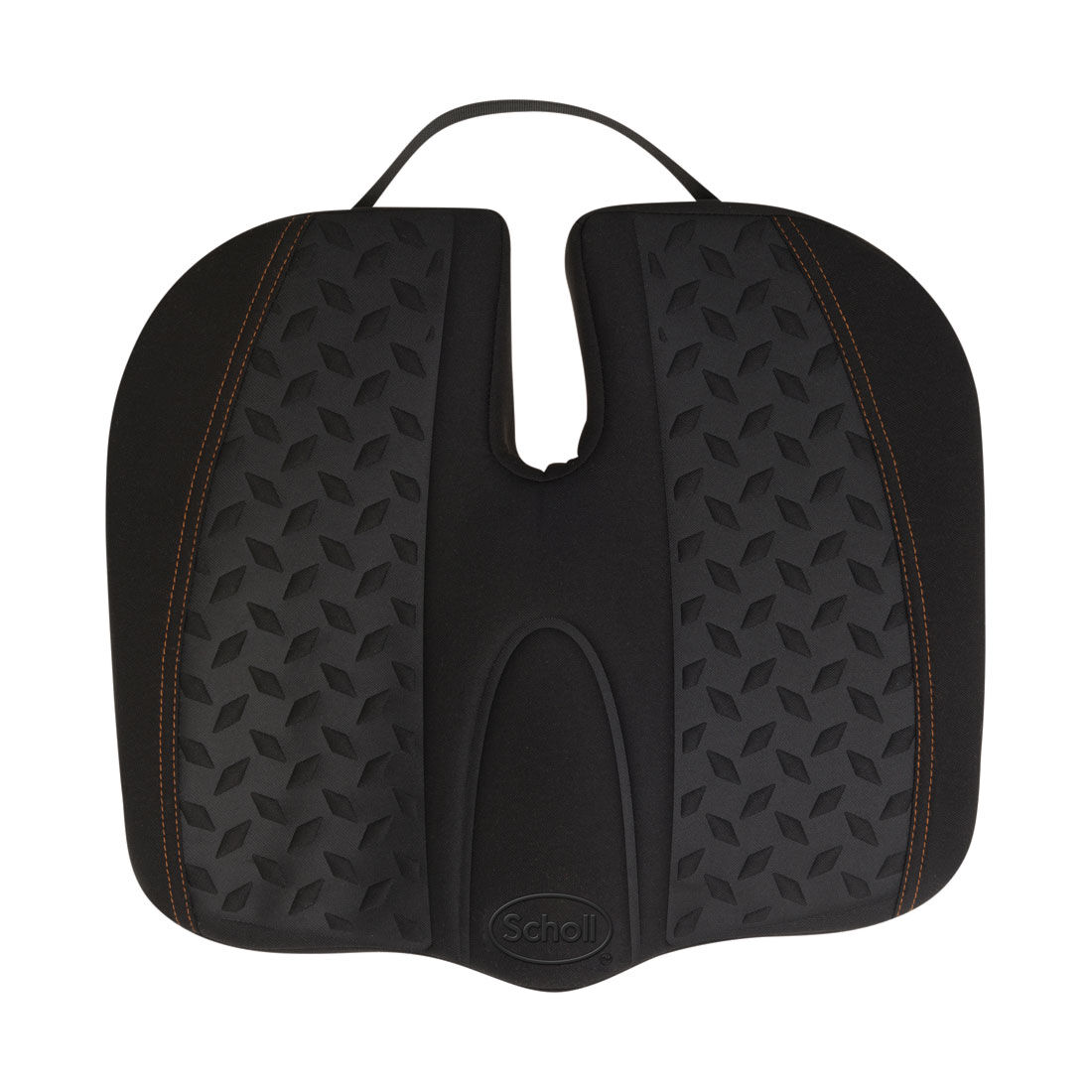 Scholls Copper Infused Memory Foam Black/Orange Seat Cushion