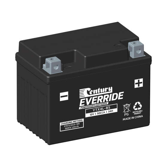 Century EverRide Powersports Battery YTX4L-BS, , scaau_hi-res