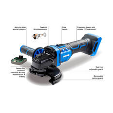 Kincrome PT18 18V Brushless 125mm Angle Grinder Kit 4.0Ah, , scaau_hi-res