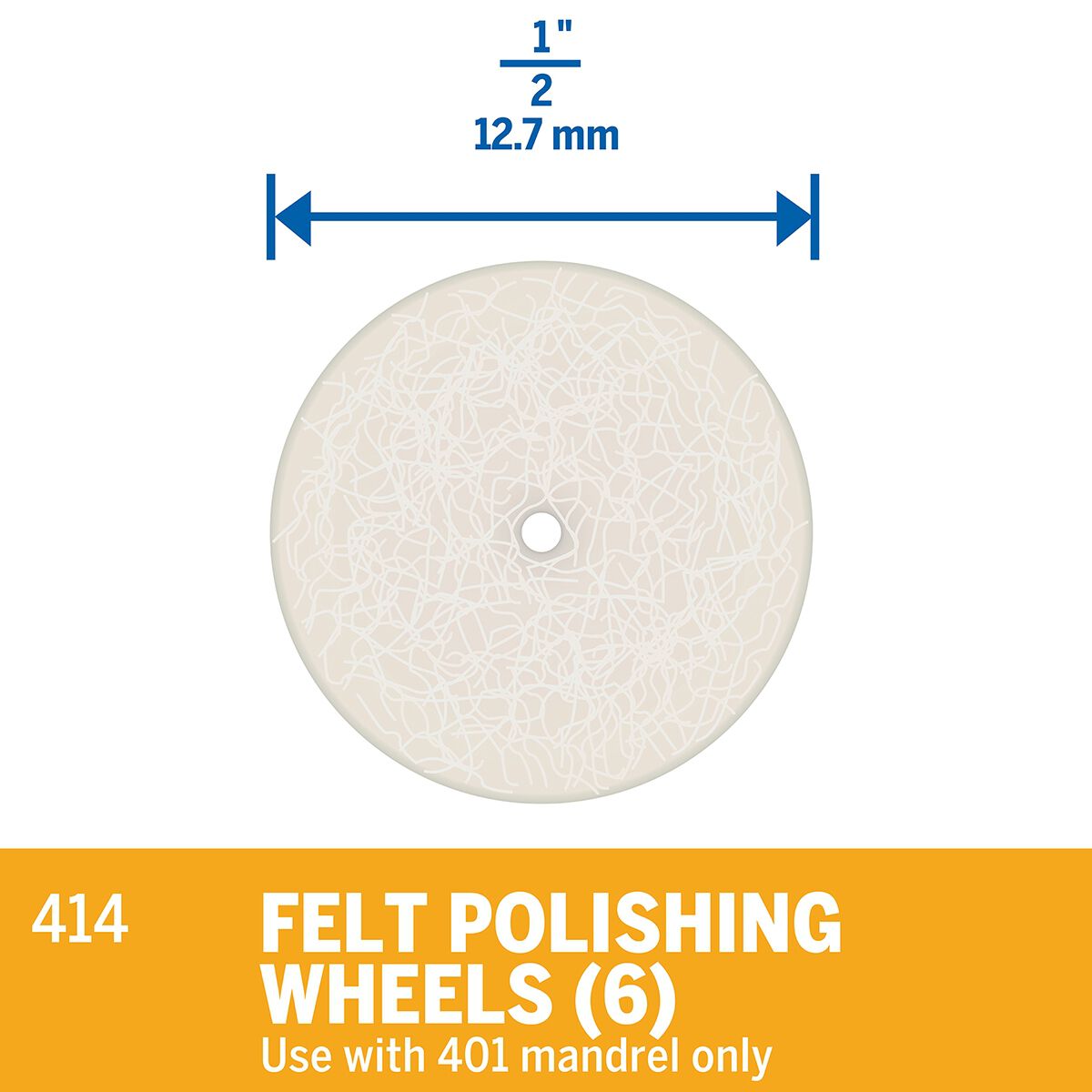 Dremel 6pk Polishing Felt 13mm, , scaau_hi-res