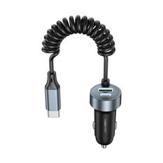 Cabin Crew 12V 65W 3 Port with Spring Cable In-Car Fast Charger, , scaau_hi-res