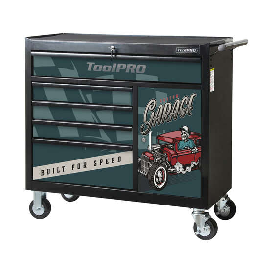 ToolPRO Tool Cabinet Magnet Fascia Set - Old School Hot-Rodder, Suits 41" Cabinet, , scaau_hi-res