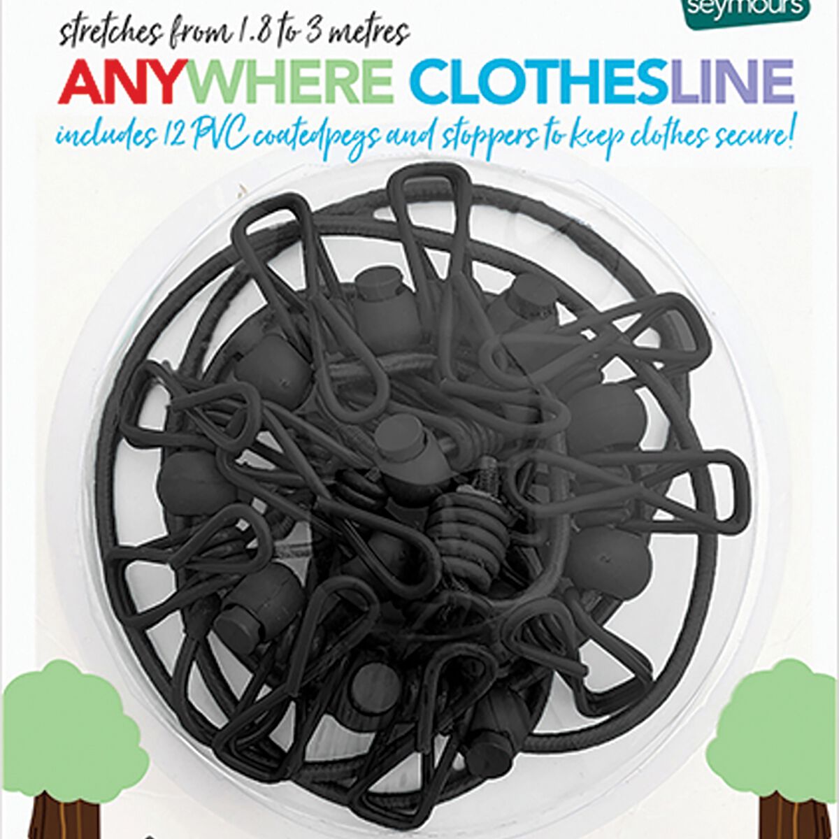 Seymours 12 Peg Anywhere Clothesline, , scaau_hi-res