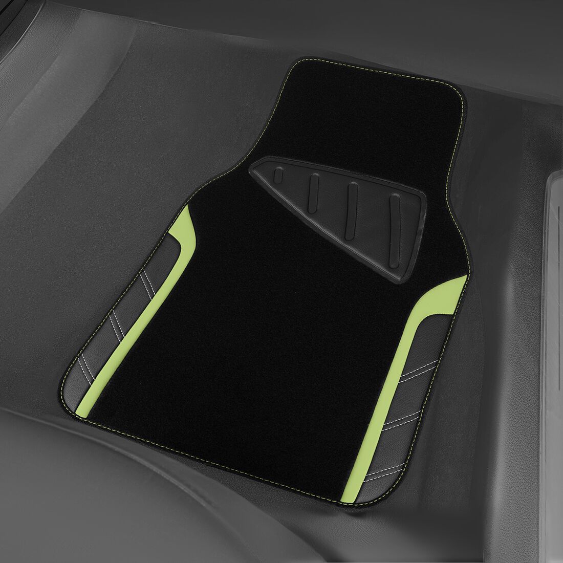 SCA Floor Mats Carpet Set of 4 Lime Green, , scaau_hi-res