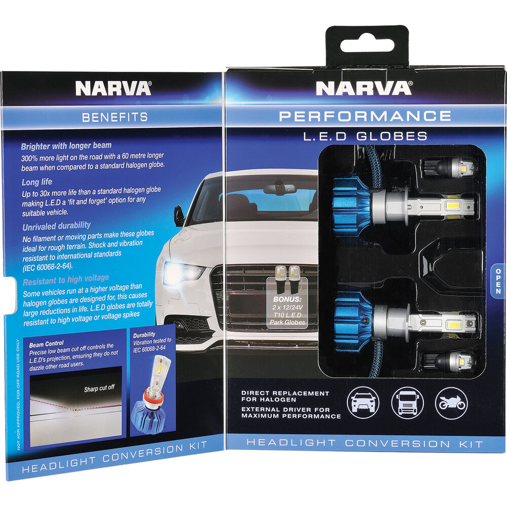 Narva Gen III LED Headlight Globes H1, 12/24V, 18441 Supercheap Auto