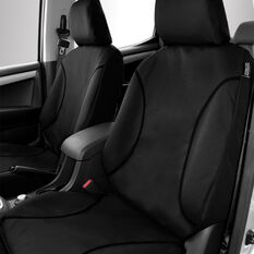 Tradies Canvas Ready Made Seat Covers Front Pair Black suits BT50/DMAX, , scaau_hi-res