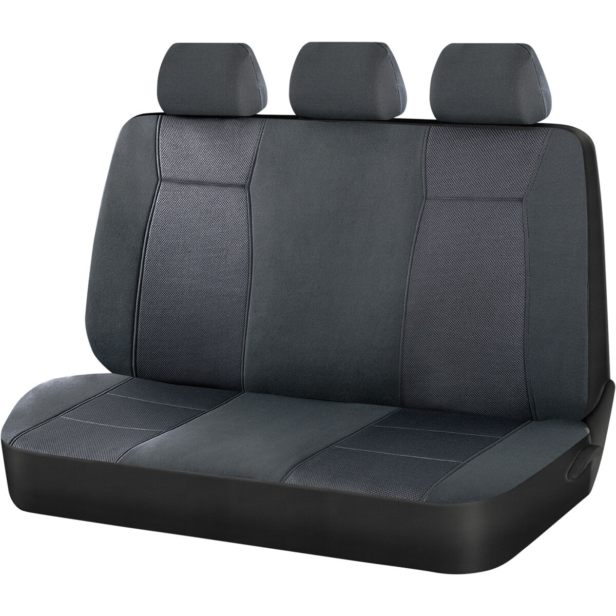SCA Jacquard Seat Covers Charcoal Adjustable Headrests Rear Bench, , scaau_hi-res
