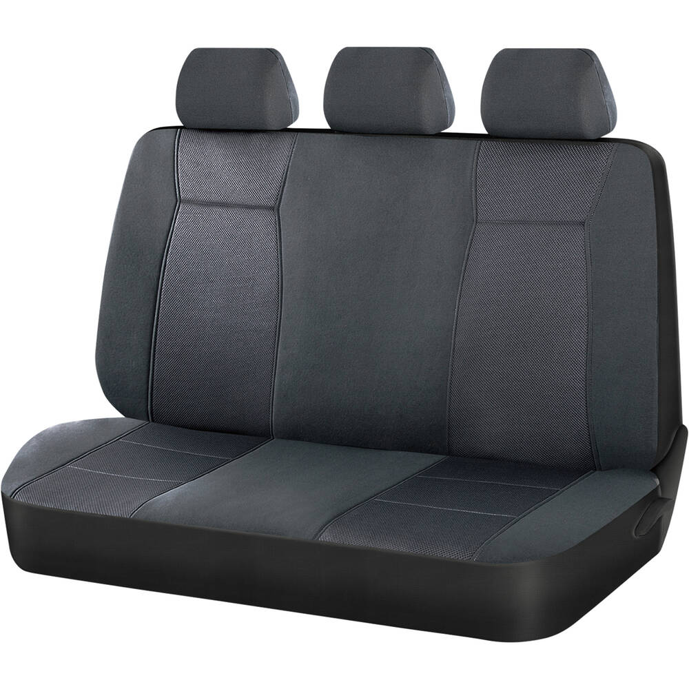 SCA Jacquard Seat Covers Charcoal Adjustable Headrests Rear Bench