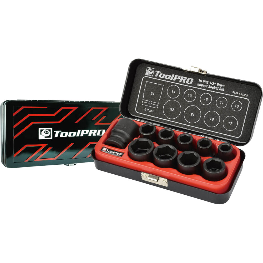 ToolPRO Impact Socket Set 1 / 2inch Drive, Metric, 10 Piece