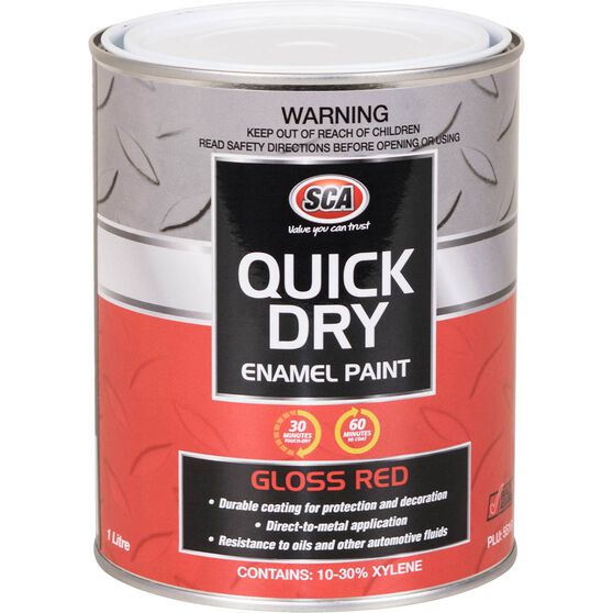 SCA Quick Dry Enamel, Red - 1 Litre, , scaau_hi-res