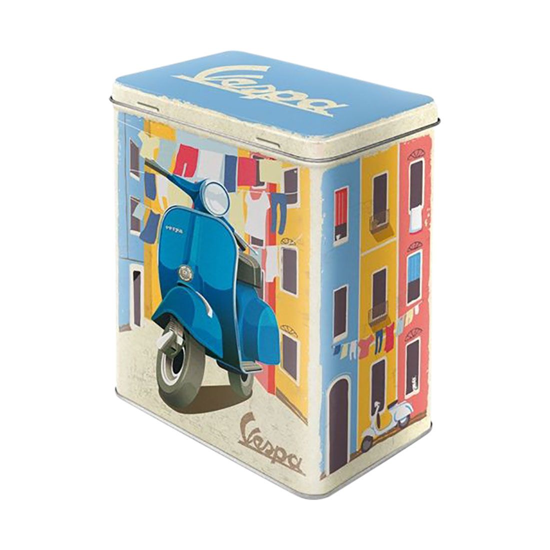 Nostalgic-Art Large Tin Box with Separate Lid - Vespa - Italian Laundry, , scaau_hi-res