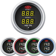 SAAS Gauge Black Face, 52mm, Digital Dual Volt, , scaau_hi-res