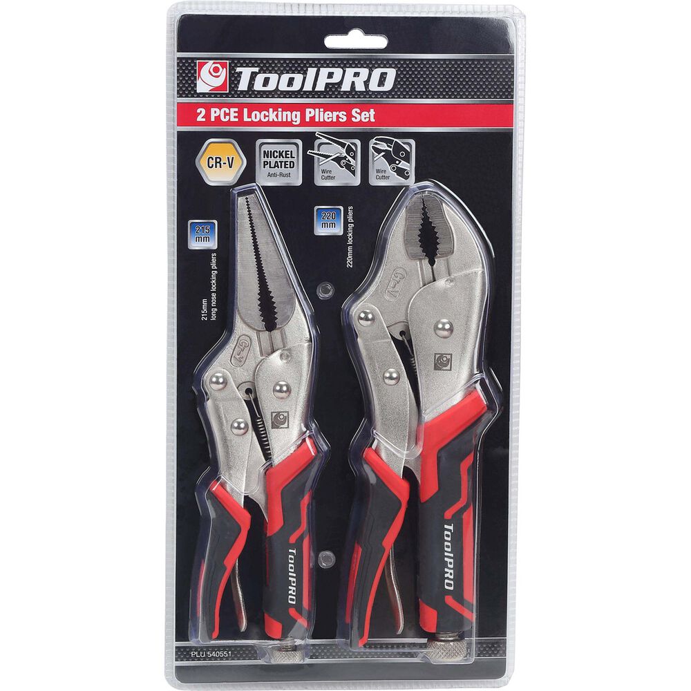 ToolPRO Large Locking Plier Set 2 Pieces Supercheap Auto