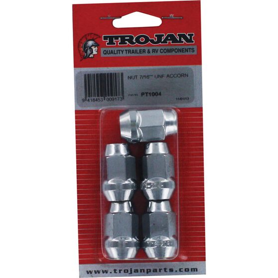 Trojan 7/16" Chrome Wheel Nuts 5 Pack Supercheap Auto