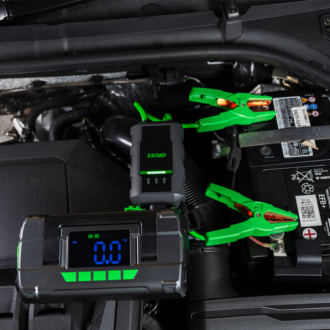 CAROSS T14 12V 2000A Smart Lithium Jump Starter With Built-in Air Compressor & 3 Mode LED Worklight, , scaau_hi-res