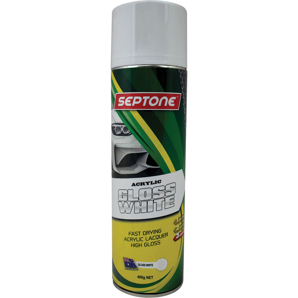 Septone Acrylic Aerosol Paint Gloss White 400g Supercheap Auto
