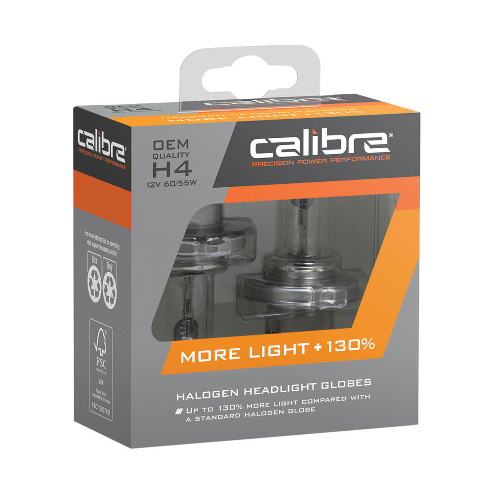 calibre headlight bulb 12v h4 60 55w plus 130 supercheap auto