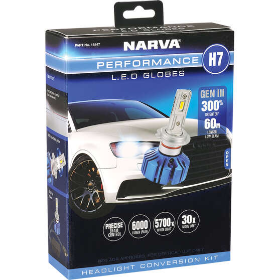 Narva Gen III LED Headlight Globes - H7 12/24V, 18447, , scaau_hi-res