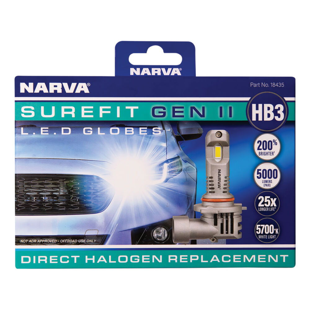 Narva Surefit LED Headlight Globes HB3 12/24V | Supercheap Auto