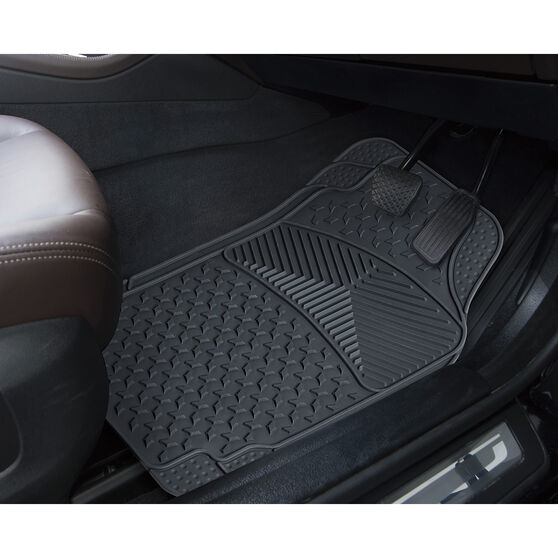 SCA Car Floor Mats Black, Rubber, Front Pair Supercheap Auto