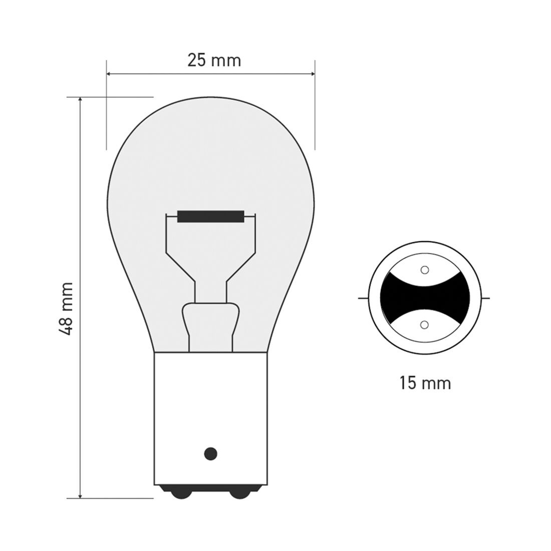 SCA Incandescent Globe - P21W 12V 21W  - 2 Pack, , scaau_hi-res