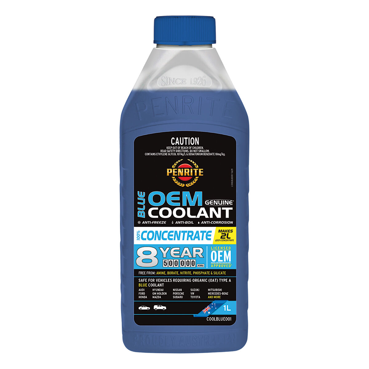 Penrite Blue Long Life Anti Freeze / Anti Boil Coolant Concentrate - 1 Litre, , scaau_hi-res