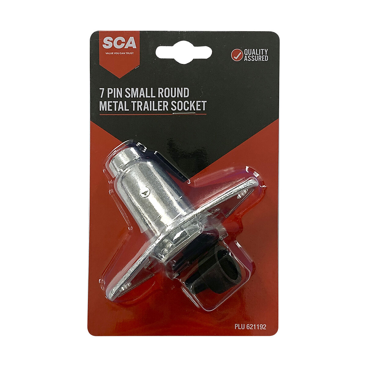 SCA Trailer Socket 7 Pin Small Round Metal, , scaau_hi-res