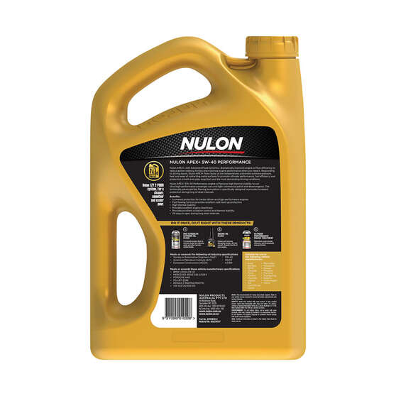 Nulon Apex+ 5W-40 Performance Engine Oil 6 Litre, , scaau_hi-res