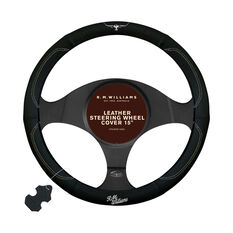 R.M.Williams Steering Wheel Cover Leather Black 380mm, , scaau_hi-res