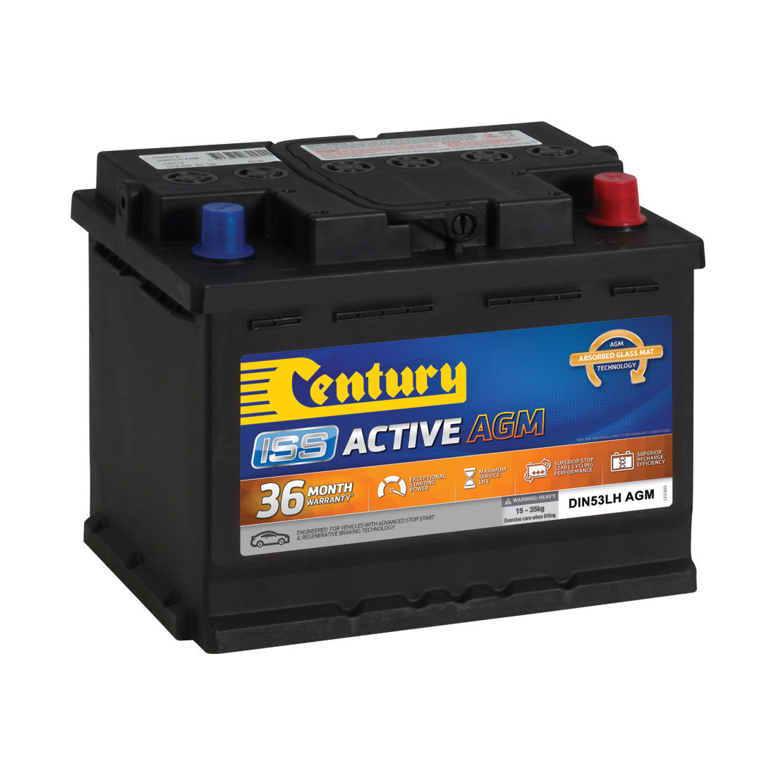 Century ISS Stop Start Battery AGM DIN53LH 640CCA Supercheap Auto