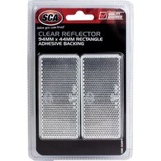 SCA Reflector - Clear, 94 x 44mm, Rectangle, 2 Pack, , scaau_hi-res