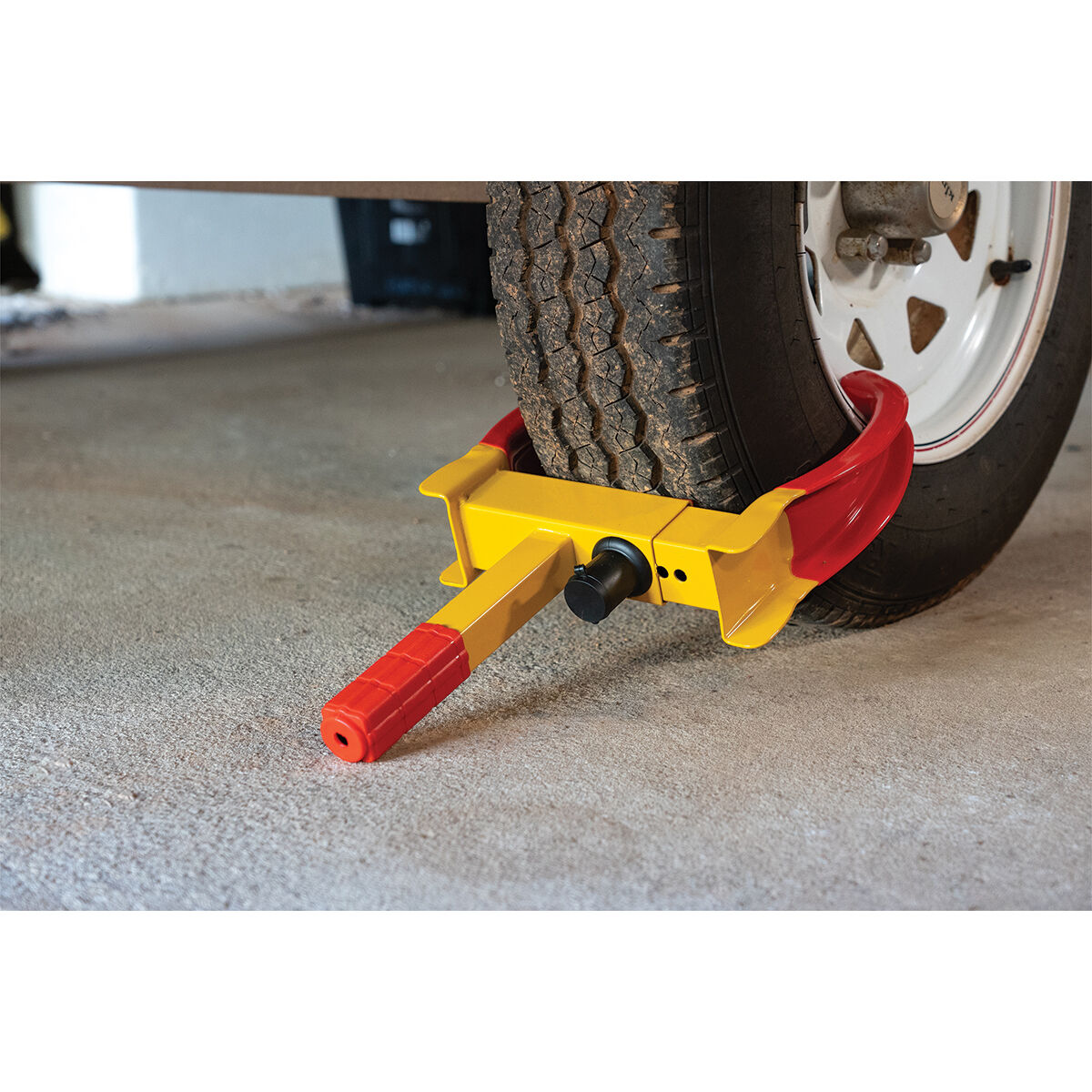 Caravan wheel lock clearance supercheap