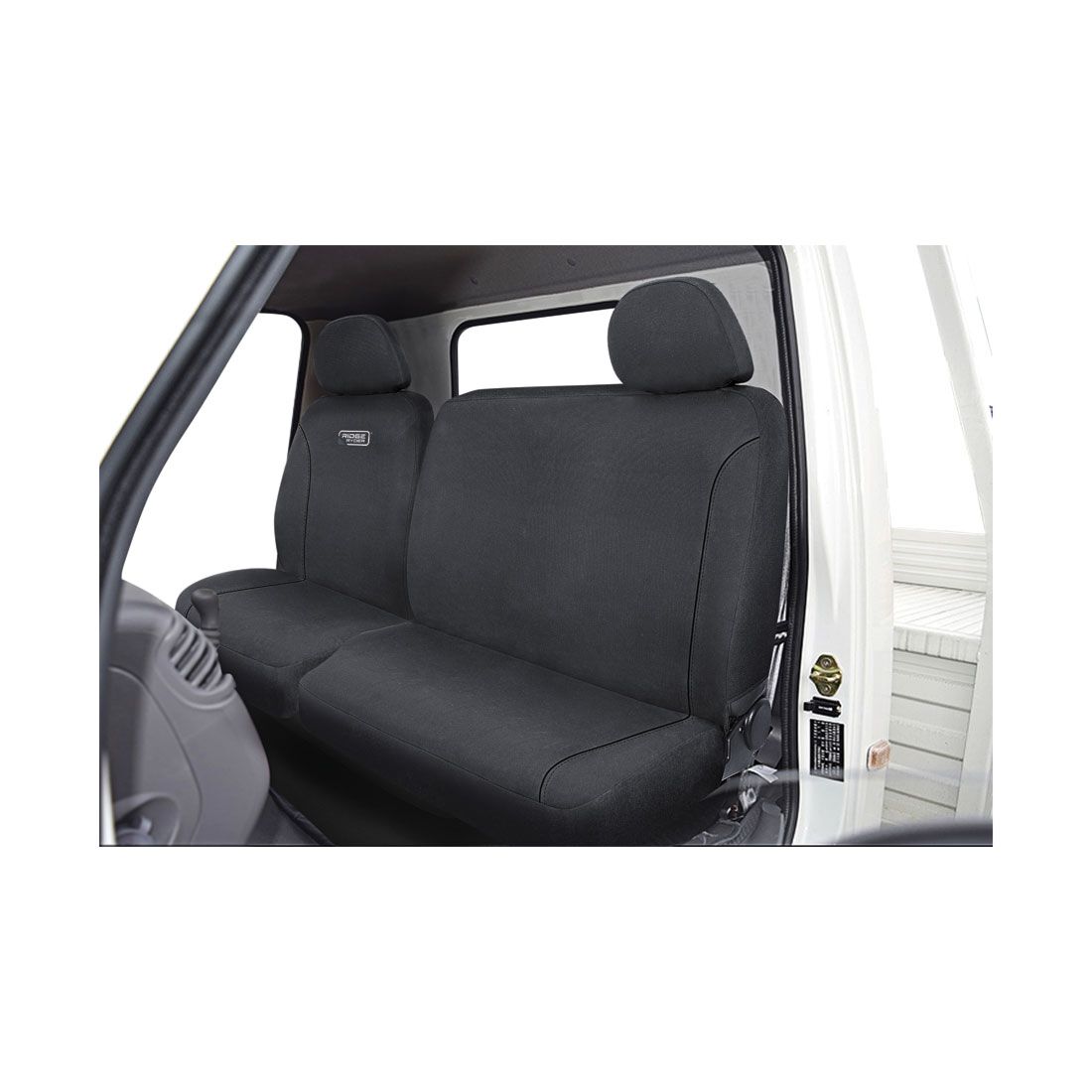 Ridge Ryder Canvas Ute Seat Covers Charcoal/Black Piping Adjustable Headrests Front (with cut out) 401SAB, , scaau_hi-res