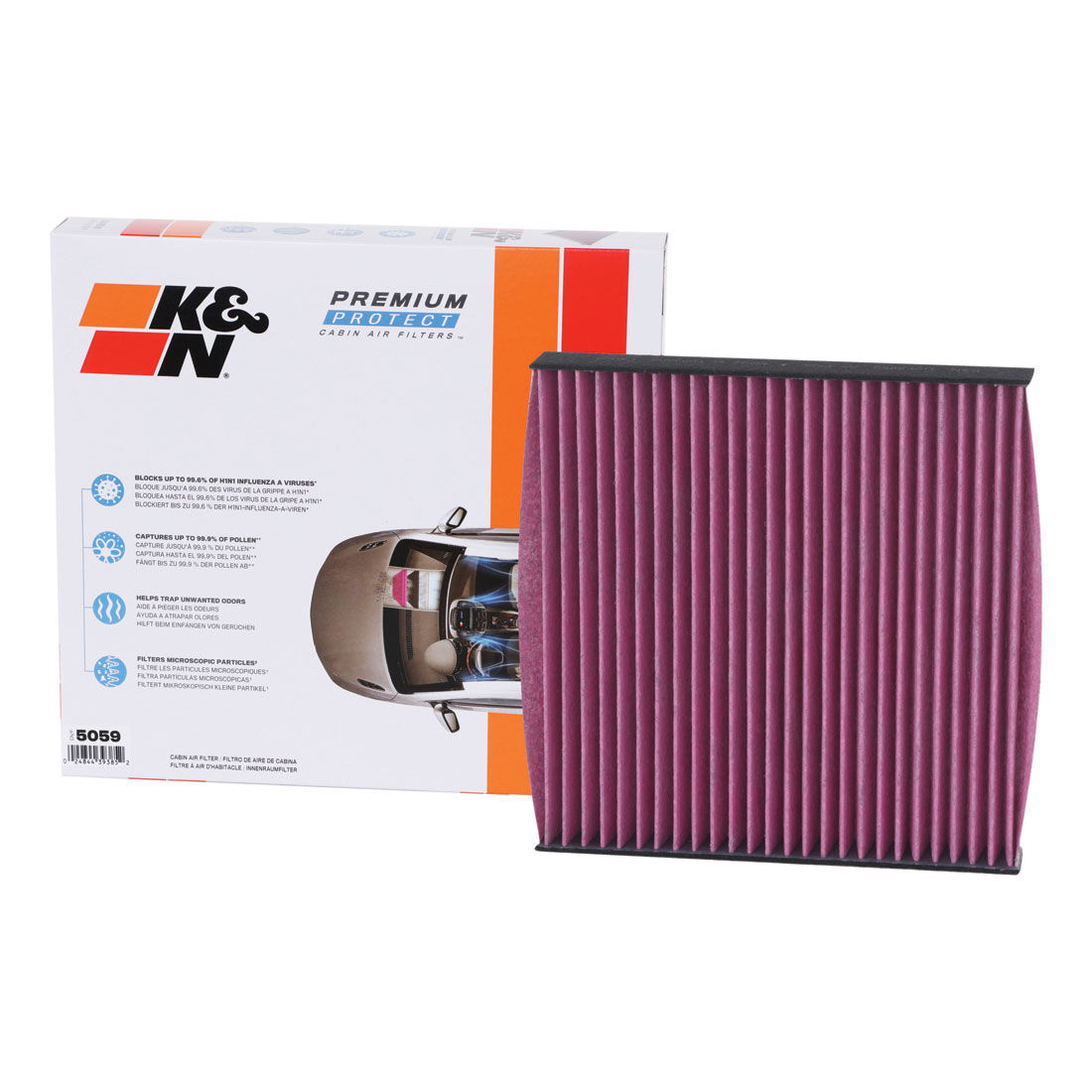 K&N Premium Disposable Cabin Air Filter - DVF5059, , scaau_hi-res