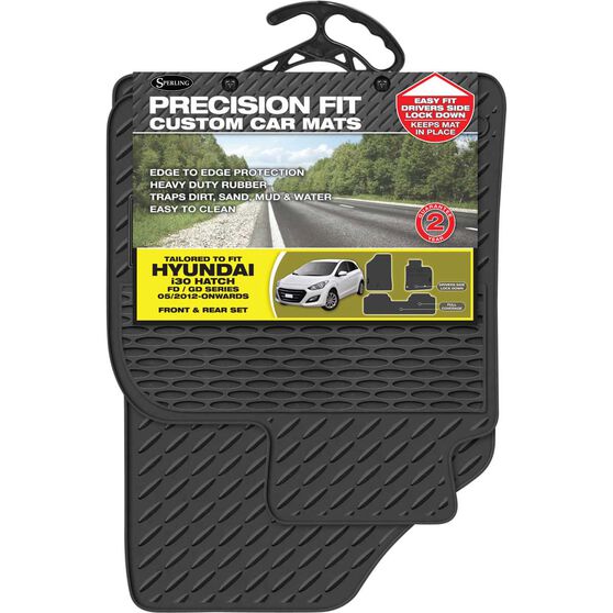 Precision Fit Custom Rubber Floor Mats Suits Hyundai I30 Hatch 2012 Black Set Of 3 Supercheap Auto