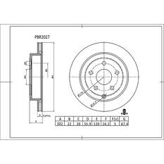 Bosch Disc Brake Rotor - Single, PBR2027, , scaau_hi-res