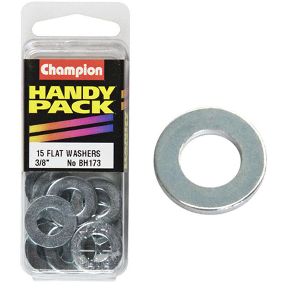Champion Handy Pack Steel Flat Washers BH173, 3/8", , scaau_hi-res