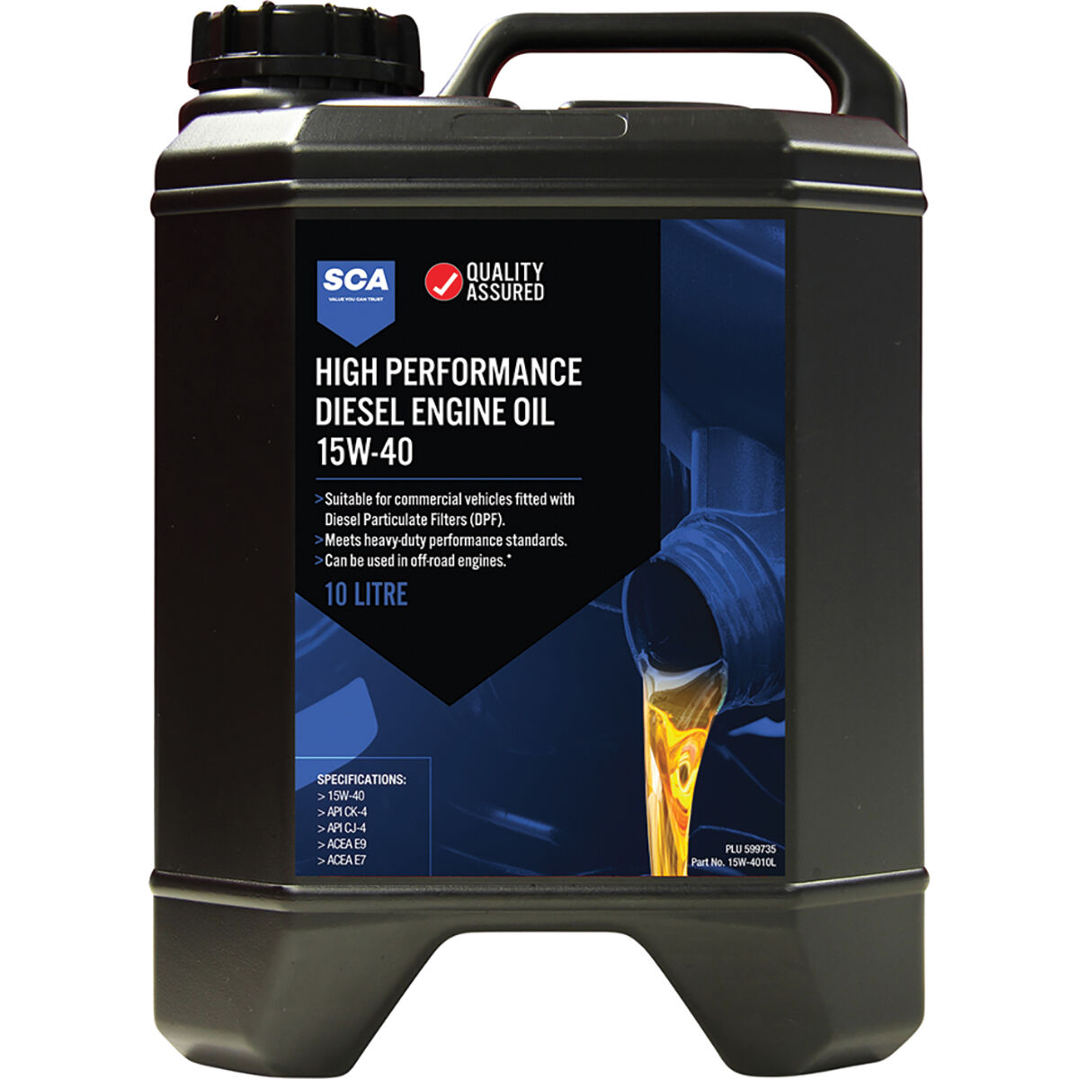 SCA High Performance Diesel Engine Oil 15W-40 10 Litre, , scaau_hi-res
