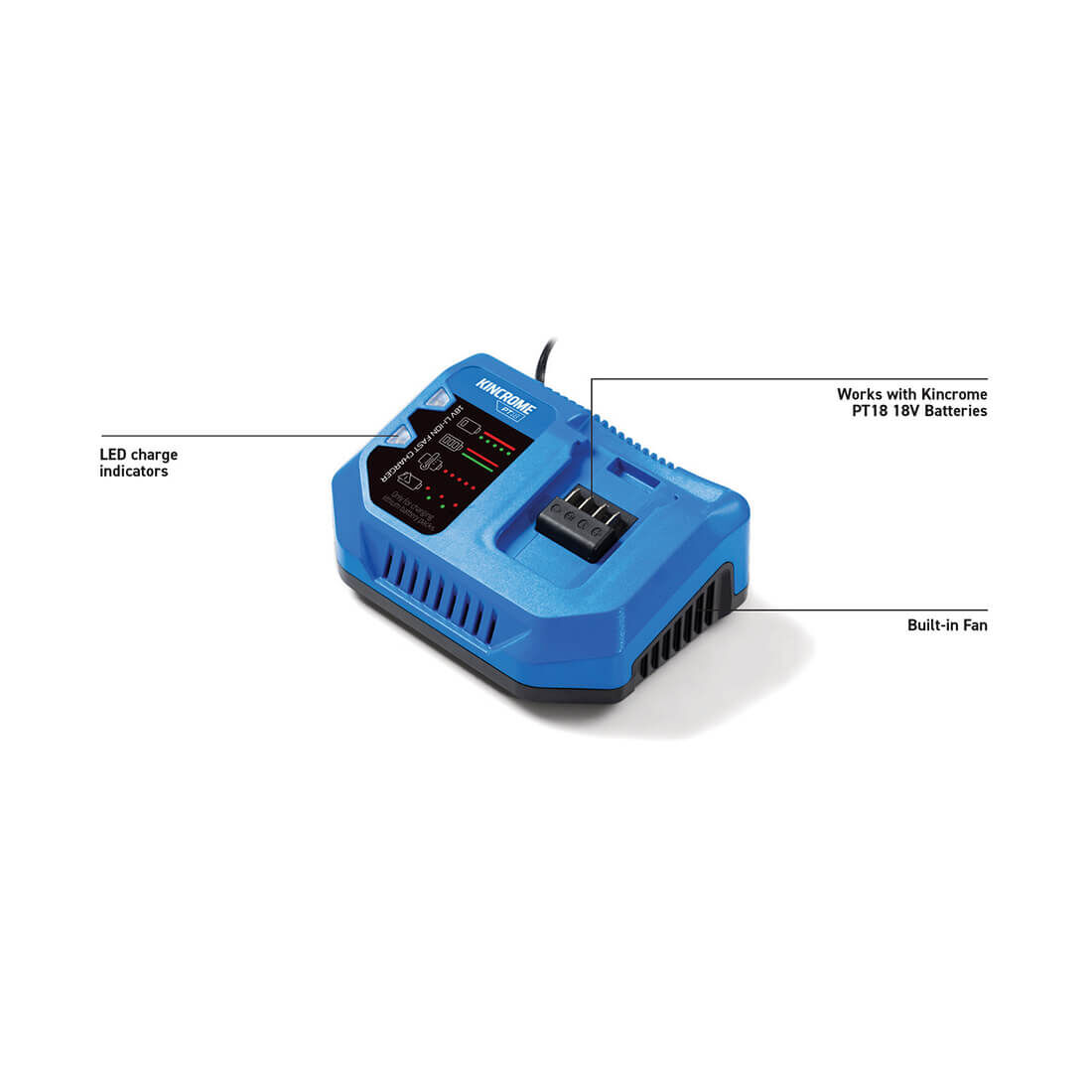 Kincrome PT18 18V 6A Fast Charger, , scaau_hi-res